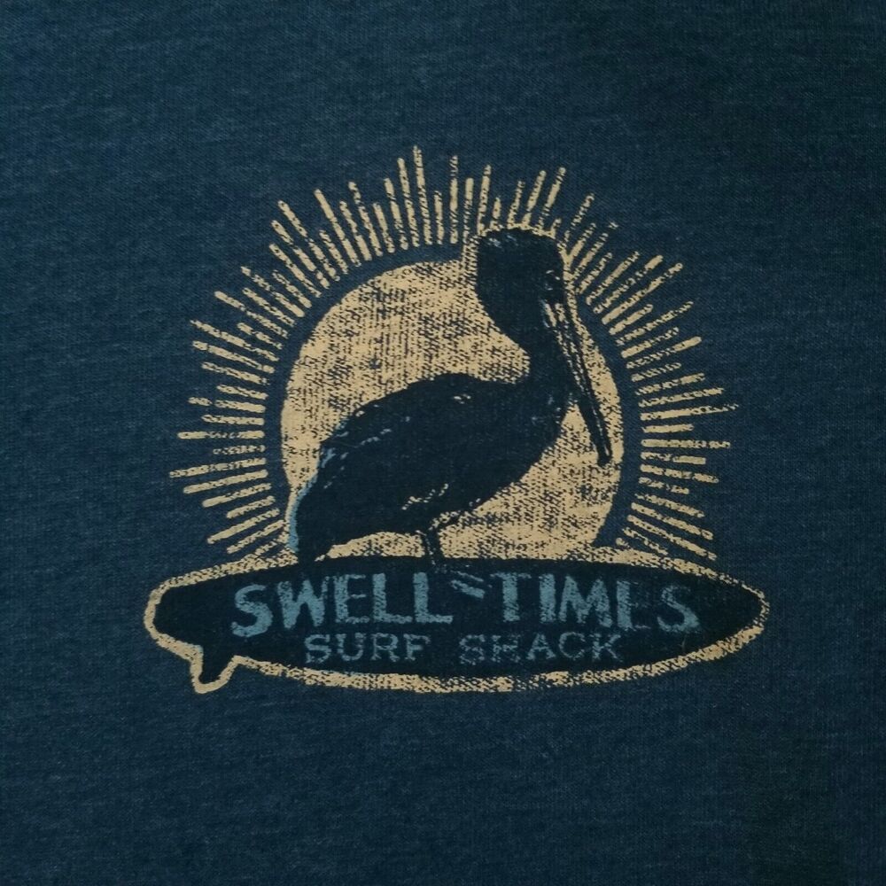 IZOD Saltwater Tshirt Unisex Small Blue SWELL TIMES SURF SHACK Beach Surfing - Picture 5 of 9